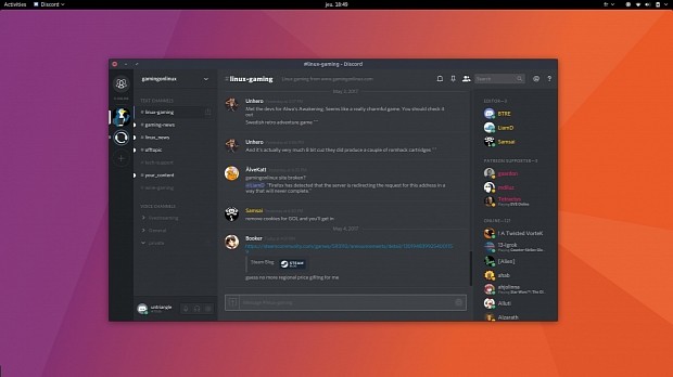 The Discord snap running on Ubuntu Linux
