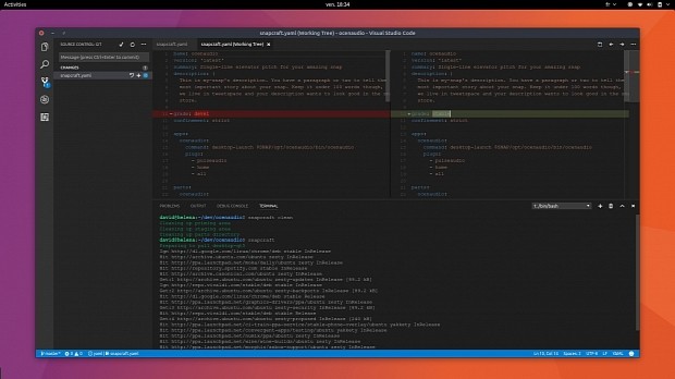 Visual Studio Code running on Ubuntu Linux as a Snap