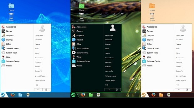 The new theme colors of Zorin OS 10