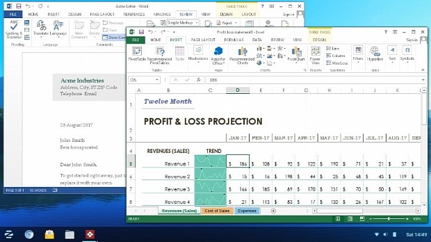 Zorin OS 12.2 running Microsoft Office 2013