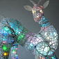 2,000 Plastic Bags Turned Into Reindeer by Australian Designer