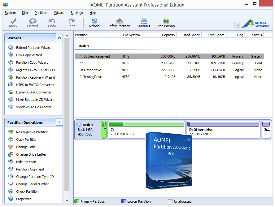 aomei partition assistant professional 9.1