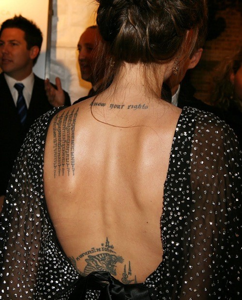Angelina Jolie S Tattoos Body Art Or Self Mutilation