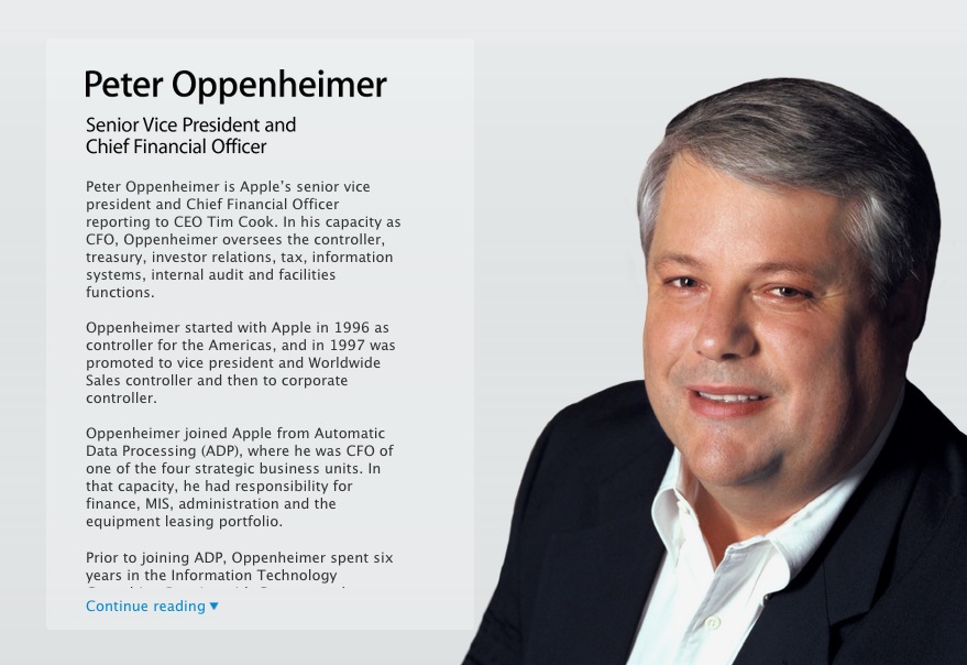 Apple Announces the Retirement of Its CFO, Peter Oppenheimer