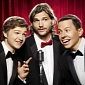 Ashton Kutcher Does the Red Curtain Photo for ‘Two and a Half Men’