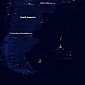 Atlantic Fishing Boats Form Floating City Visible from Space