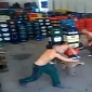 Beer Factory Employees Throw Cases Around in Warehouse