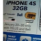 Bell, TELUS iPhone 4S 32GB Only $200 at Best Buy