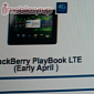 BlackBerry PlayBook 4G LTE Tipped for “Early April”