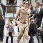 Brad Pitt and the Kids Nearly Run into Jennifer Aniston and Justin Theroux