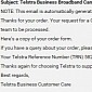 Broadband Cancellation Email from Telstra Spreads Malware