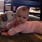 Bulldog Puppy Can't Stop Kissing Little Baby – Video