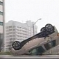 Car Flipped and Blown Away in Japan During Typhoon