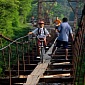 Children in Indonesia Travel to School on Suspended Aqueduct