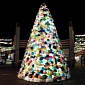 Christmas Tree in Durham, England Is Made from Plastic Bags