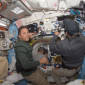 Crew on the ISS Relax Before Discovery Leaves