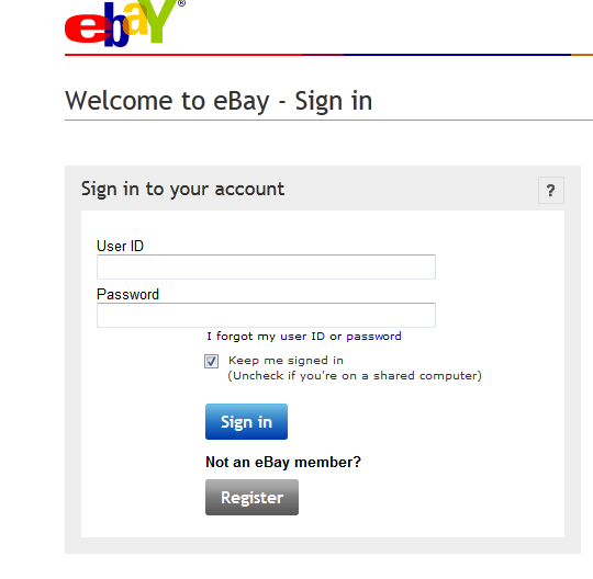 ebay login