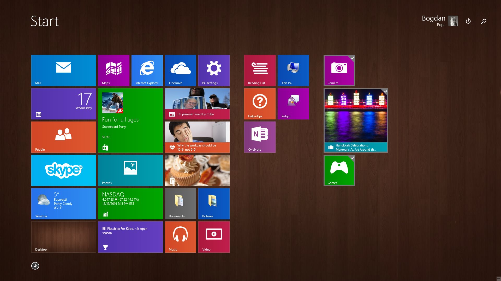 windows 10 live tiles on desktop