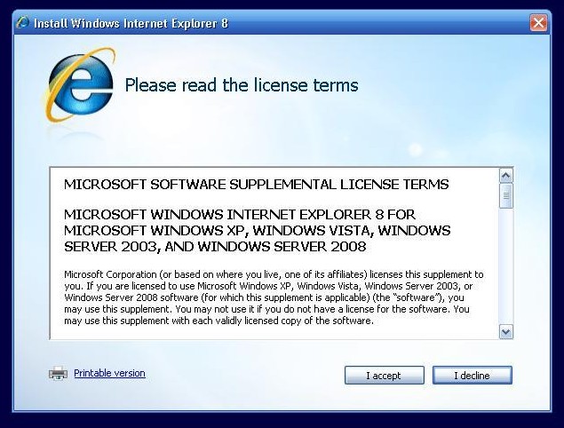 internet explorer 8 download automatic for windows xp