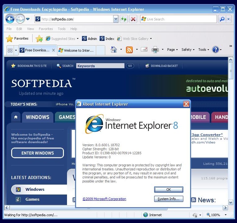 Download Internet Explorer 8 (IE8) RTW for Vista SP1 and ...