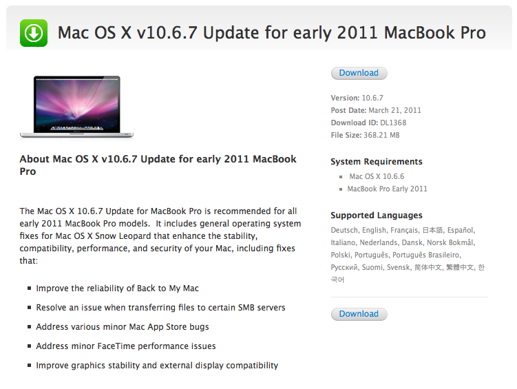 mac os 10.6 update free download