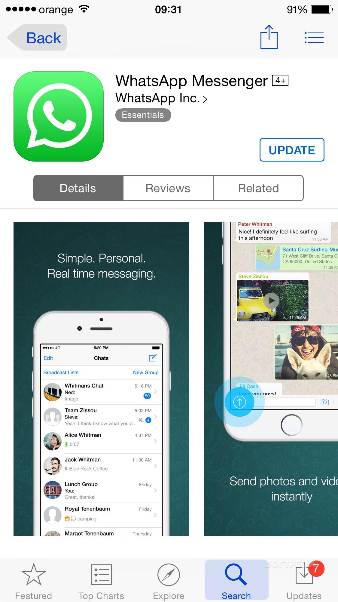 Download WhatsApp Messenger 2.11.14 with iPhone 6 Support