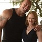Dwayne “The Rock” Johnson Dwarfs Kylie Minogue in Adorable “San Andreas” Set Photo