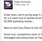 Facebook Scam: Virgin Australia Tickets Giveaway