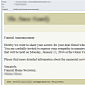 Fake “Death and Funeral Announcement” Emails Carry Malicious Links