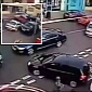 Female Pedestrian Survives Three-Car Crash - Video