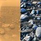 Flash Flooding on Titan Created Crystal Ice Spheres