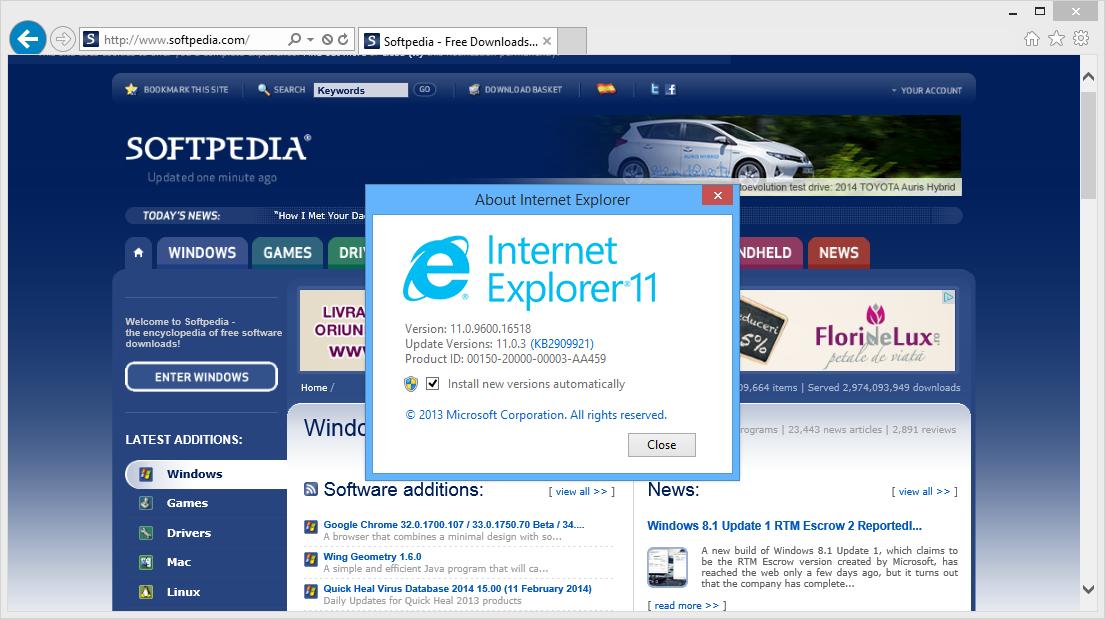 internet explorer 11 latest version windows 8.1