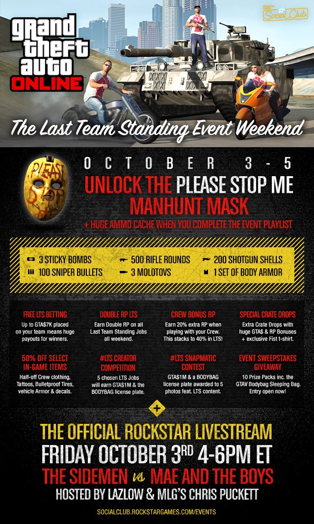 GTA 5 Online Last Team Standing Event Weekend Kicks Off, Brings Bonuses
