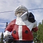 Giant Santas in Google Street View