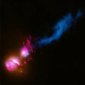 Gigantic Black Hole Blasts Neighboring Galaxy with Deadly Particle Jet