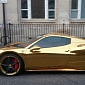 Gold-Plated Ferrari Spotted on London's Streets