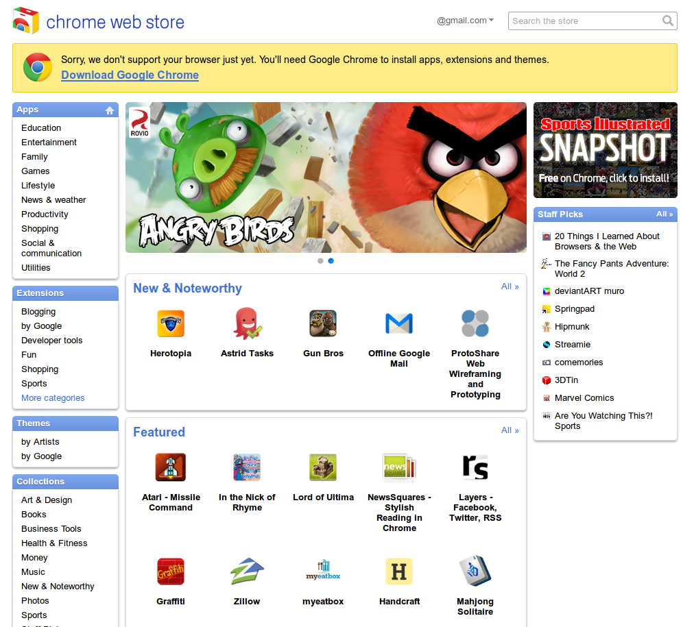 google chrome webstore search next page