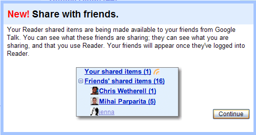 google reader friends