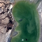 Gorgeous Green Lake Shaped like a Human Face, Seen from Space