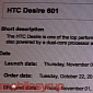 HTC Desire 601 Coming to Bell on November 7 for $300 Off Contract