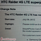 HTC Raider 4G LTE Reaching End of Life Status at Bell Canada