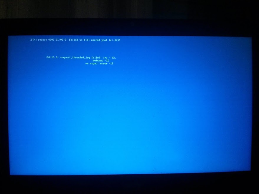 debian etch raid instal blue screen light on