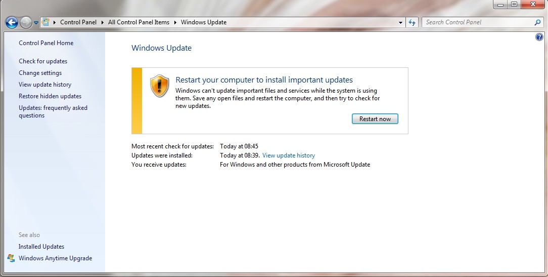 Windows 9-Updatedienst sprintet nicht, Fehler