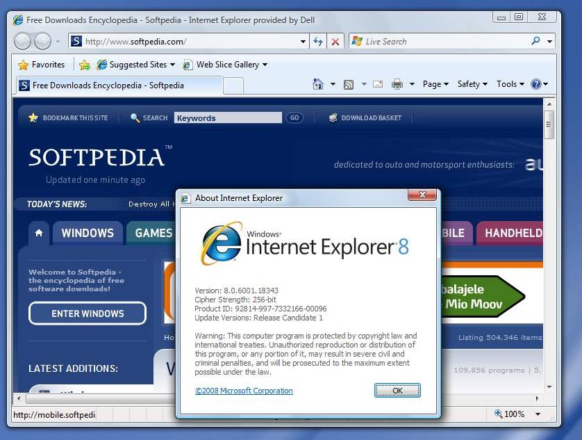 internet explorer 8 for windows 7