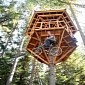 Idaho Man Builds Bike Elevator to Reach His Treehouse