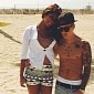 Justin Bieber Spotted Shirtless and with a Model Girlfriend in Venice Beach