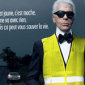 Karl Lagerfeld Dons the Yellow Vest