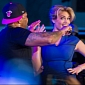 Kate Upton Does a Cute Little Dance for Flo Rida at Samsung Convention
