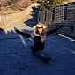 Katy Perry Does the Splits on the Great Wall of China
