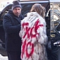 Khloe Kardashian Puts On Spray-Painted Coat to Protest the Fur Industry